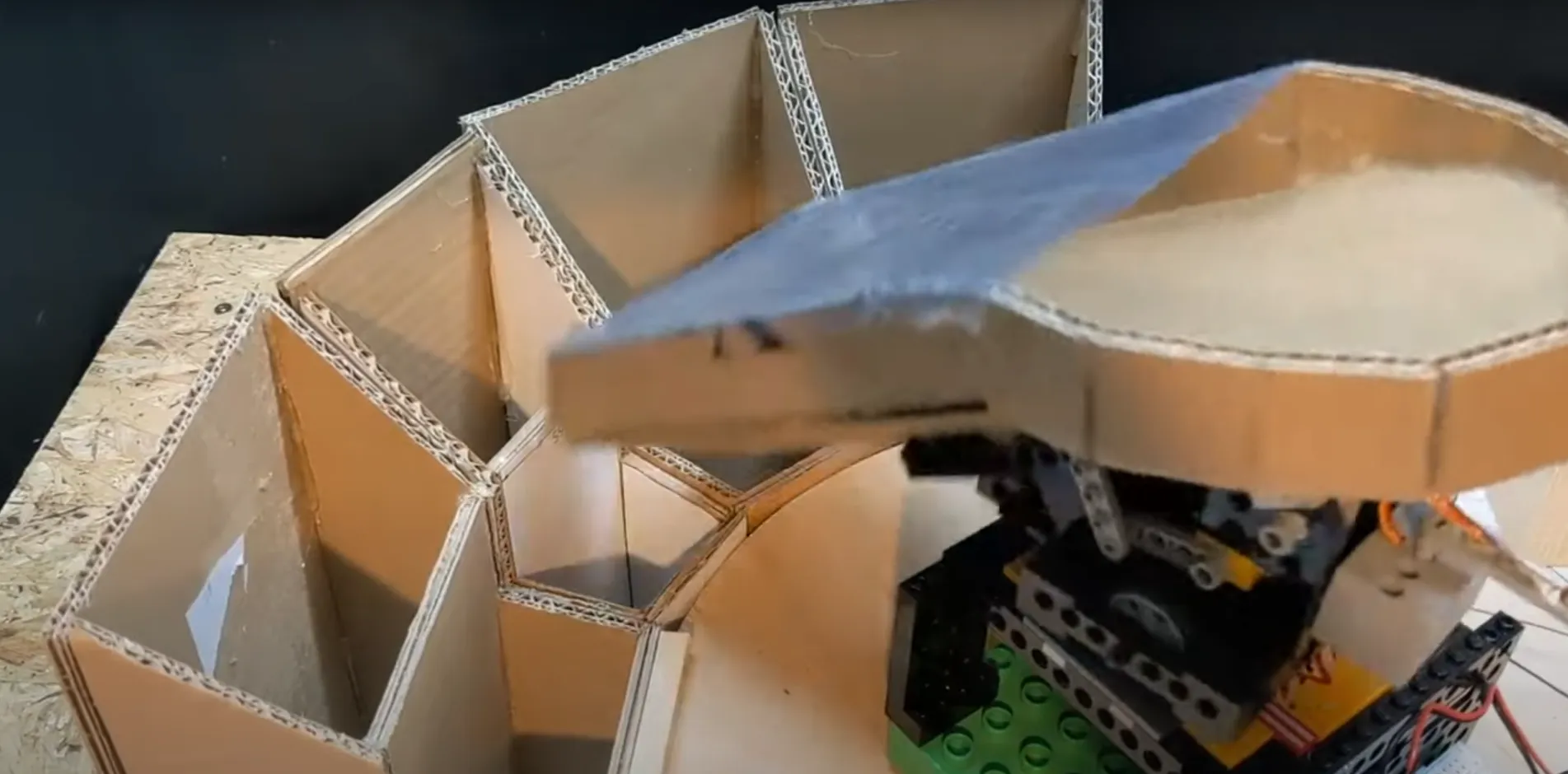 Photo of Cardboard prototype of the 2-level chutes